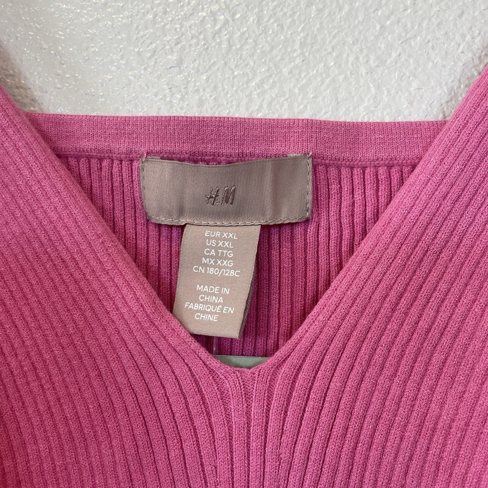 H&M Viscose Blend Crop Top Pink - Picture 2 of 6